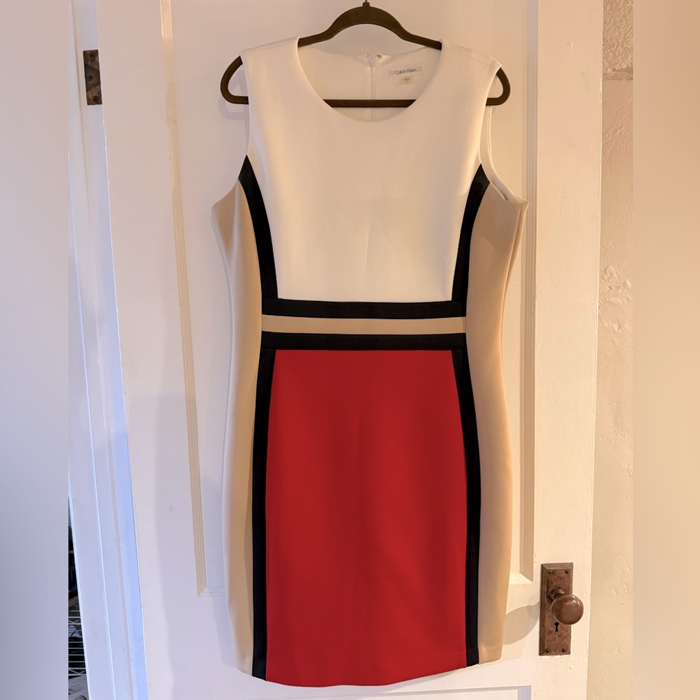 Calvin Klein Color Block Dress Size 16